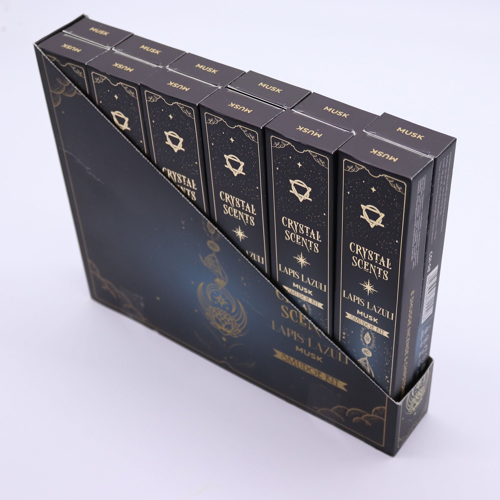 Encens Smudge Musc avec Lapis Lazuli – 10 bâtons 20 cm