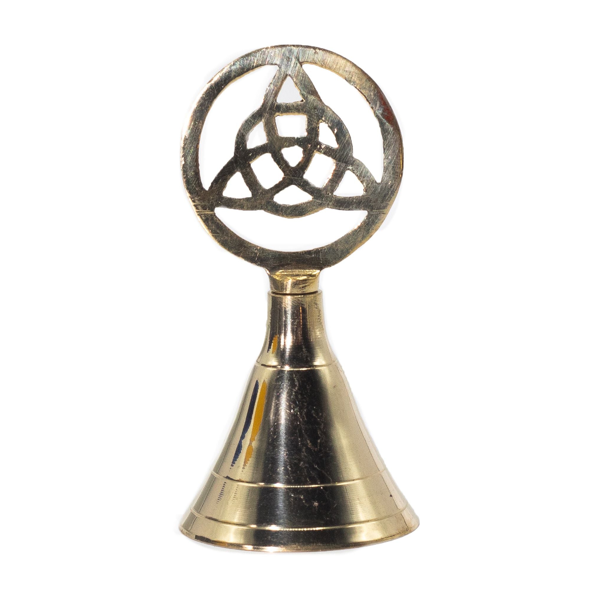 Petite cloche d’autel en laiton Triquetra