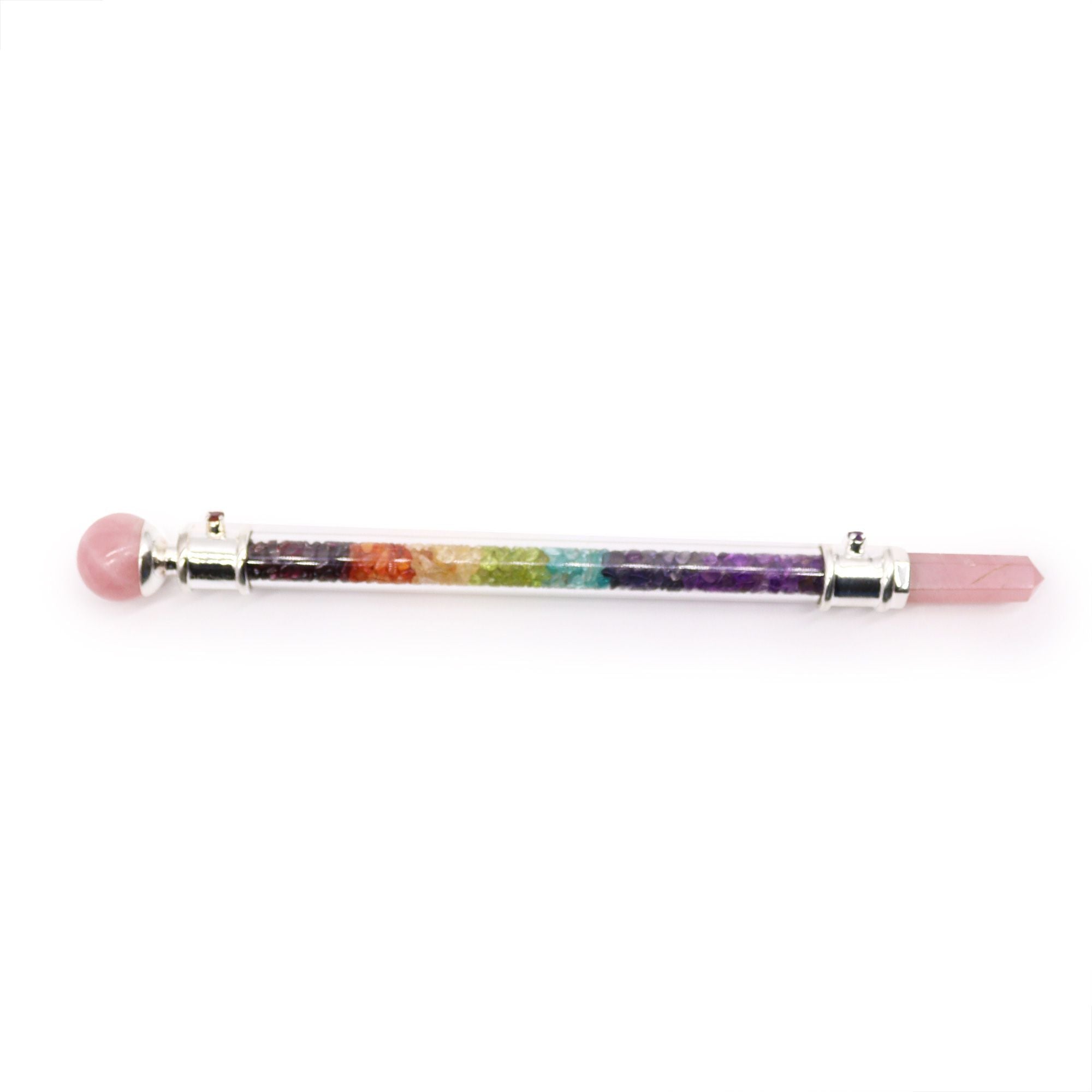 Bâton de guérison en cristal à 7 chakras, en quartz rose, proposé par AWGifts Dropship.