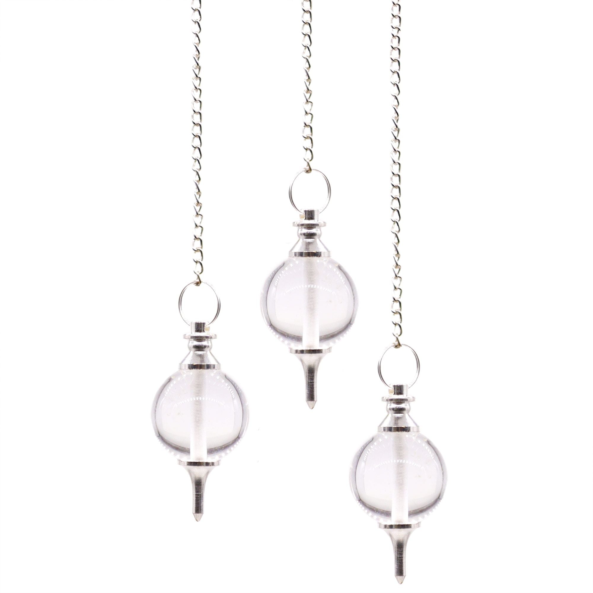 Pendule sphère en cristal de roche | Radiesthésie et divination