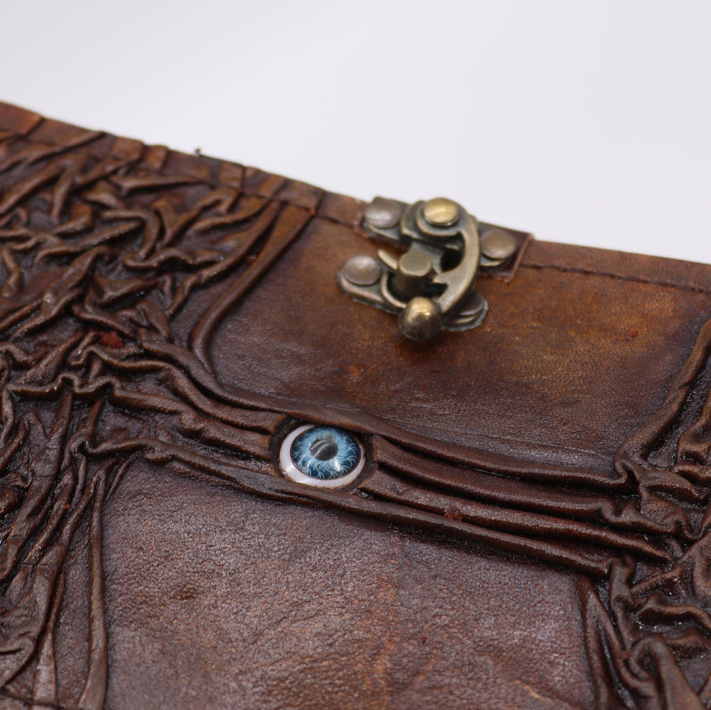 Journal/Grimoire en cuir Œil protecteur 160 pages – 17 x 12,5 cm