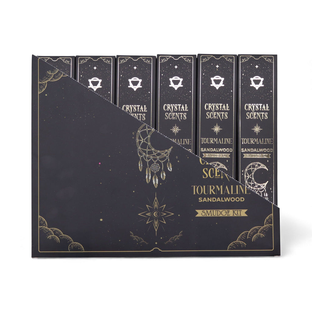 Encens Smudge Bois de Santal avec éclats de Tourmaline – 10 bâtons