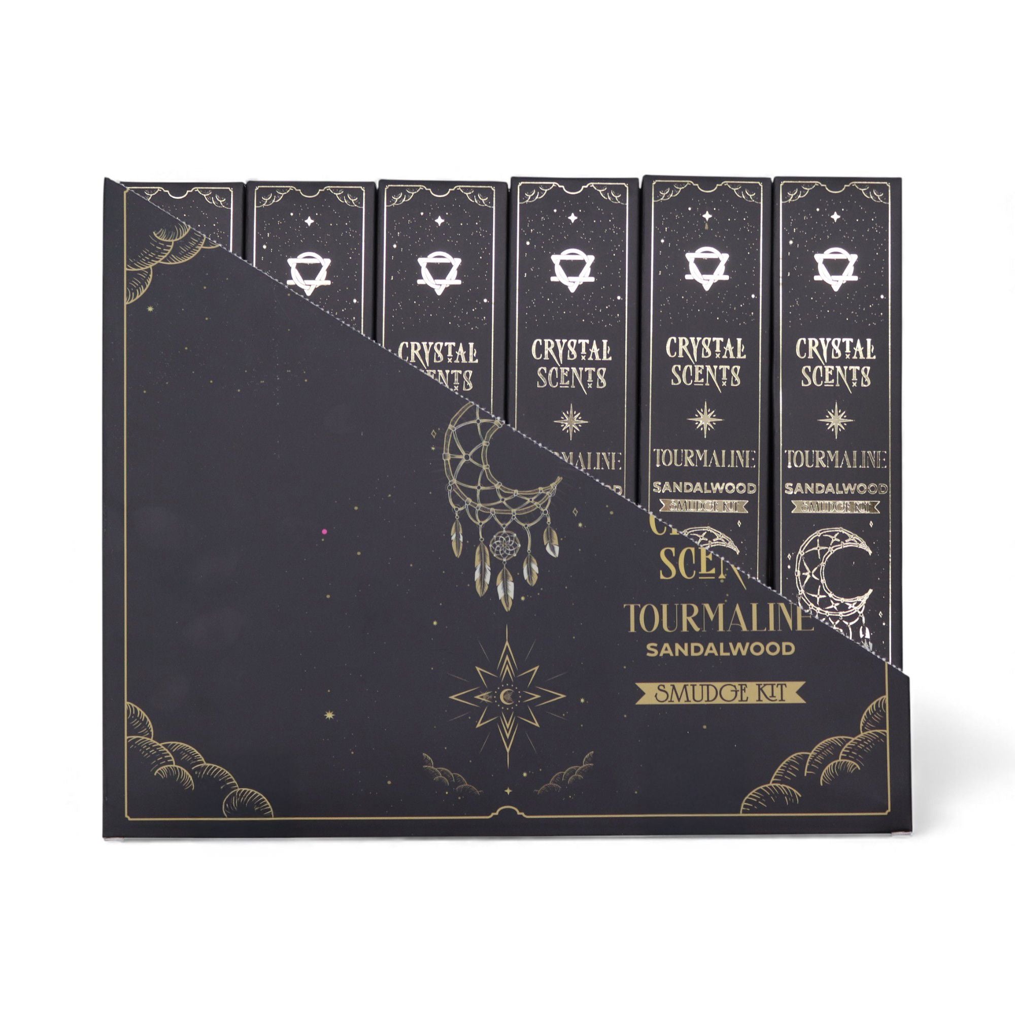 Encens Smudge Bois de Santal avec éclats de Tourmaline – 10 bâtons