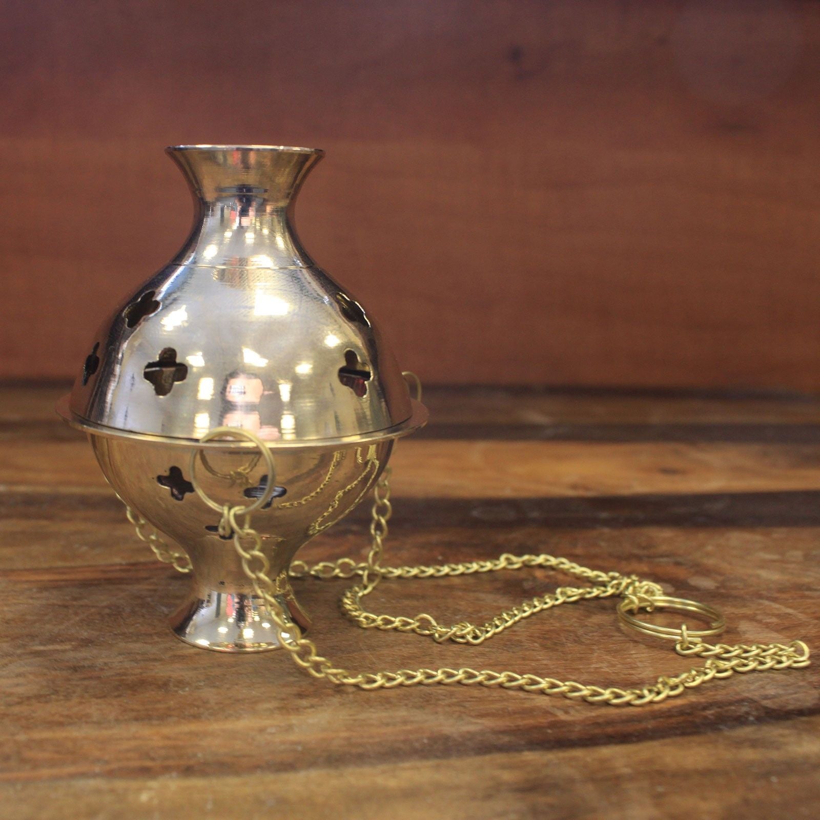 Brûle-encens suspendu en laiton | Encensoir traditionnel