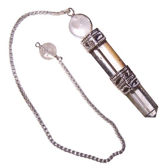 Pendule en trois parties - cristal de roche | Radiesthésie et divination