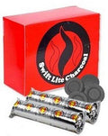 Charbon Golden River 33 mm en boîte de 100 pastilles. Qualité premium à allumage rapide, idéal pour brûleurs à résine, narguilés et chicha.
